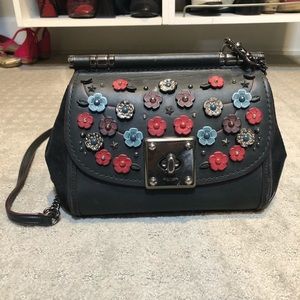 Coach Leather & Suede Floral Bag